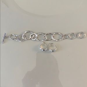 Chloe + Isabel Jewelry - Chloe and Isabel silver earring and bracelet set Chloe + Isabel Jewelry - Chloe and Isabel silver earring and bracelet set
